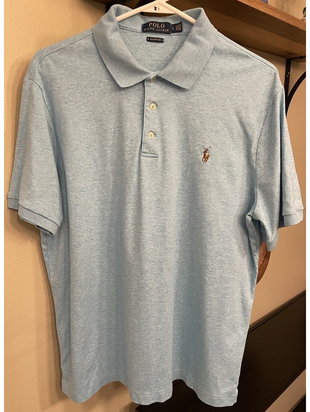 POLO RALPH LAUREN Light Blue Men’s CLASSIC FIT Polo Shirt Size L